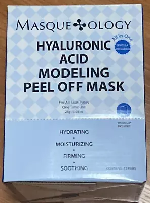 Box Of 12 Masqueology Face Hyaluronic Acid Modeling Peel Off Mask • $19.99