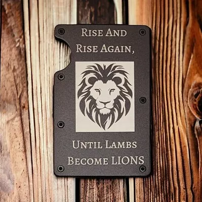 Engraved In USA  Until Lambs Become Lions  Slim Wallet RFID Blocking Patriot • $25.99