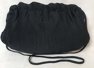 Magid Women’s Shoulder Bag Clutch Black Pleated Fabric Ruffles Formal Cocktail • $16