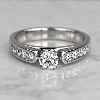 2Ct White Round Cut Solitaire Classic Channel Setting Engagement Ring 925 Silver • $80.99