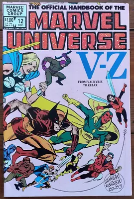 The Official Handbook Of The Marvel Universe 12 Vol. 1 December 1983 Vf • £4.99