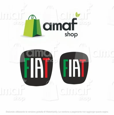 Adesivo 3D Scudetto Ufficiale Fiat Grande Punto | Logo Anteriore/Posteriore 60x65mm E 71x65mm Rosso