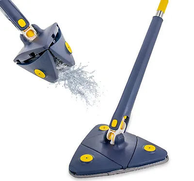 360 Adjustable Cleaning Mop Triangle Reusable Wet Dry Twisting Self Wringing Mop • $17.95