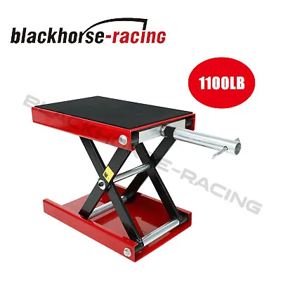 9  Wide Deck Motorcycle Center Scissor Lift Jack Hoist Stand Bikes ATV 1100LB • $63.58