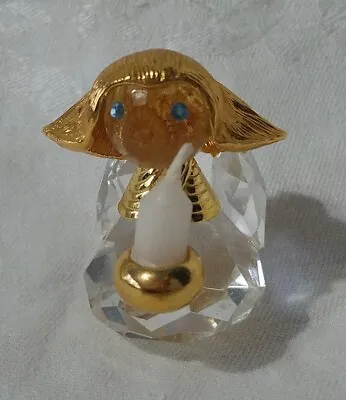 Swarovski?  Crystal Gold Trimlite Strass Giftware Suite Angel Candleholder • $40