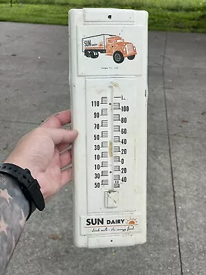 Vintage Sun Dairy Milk Thermometer Truck Graphics No Tube Gas Oil Milk Adver  • $45