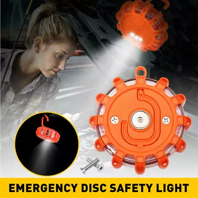 LED Road Emergency Flares Disc Safety Light Flashing Roadside Beacon Warning • $12.99