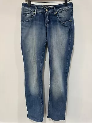 MET Embellished Straight Leg Low Rise Jeans Made In Italy Size 27 • $69.99