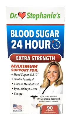 Dr Stephanie's Blood Sugar 24 Hour Extra Strength Supplement 90 Capsules • $19.49