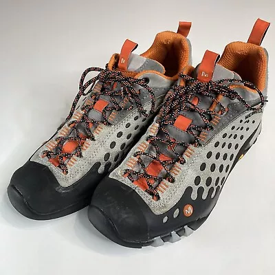 Merrell Women's Hiking Shoes Solo Grey And Orange Size 10 Vibram Sole • $19.95