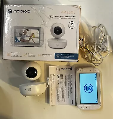 Motorola VM36XL Connect 5.0 HD Baby Monitor W/ Remote Pan/ 1 Charger Read/ K • $32.99