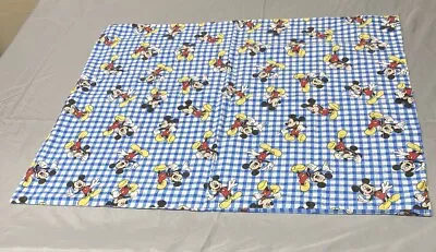 Disney Mickey Mouse Double Sided Pillow Case 70s Vintage Handmade • $9.99