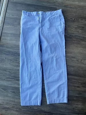 Izod Pants Mens 32x30 Blue Seersucker Striped Straight Leg Flat Front • $20