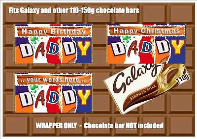 Daddy Chocolate Bar Wrapper Novelty Gift Present Birthday Christmas Any Occasion • £1.95