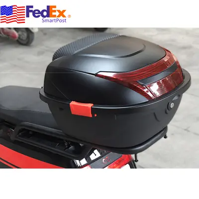 US Matte Black Scooter Moped Top Box Tail Luggage Storage Case Clip W/ Lock Kits • $72.89