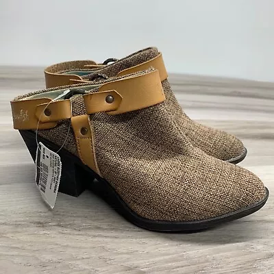 Blowfish Western Style Ankle Boots Size 7 Brown Belted Slip On Mules • $27.48