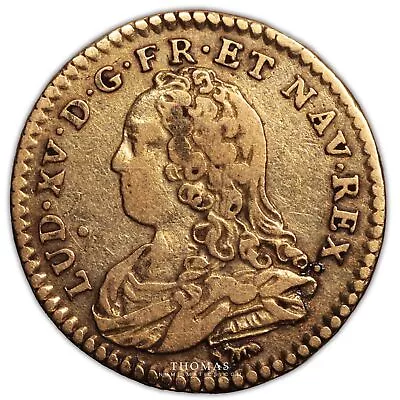 Coin - France Louis XV Gold 1/2 Louis D Or Aux Lunettes - 1728 A • $820