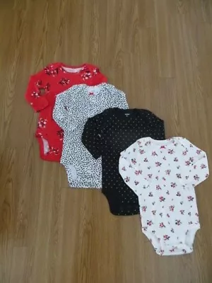 New Carter's Baby Girl 4 Pack Long Sleeve Bodysuits Multiple Patterns $26 • $19.99