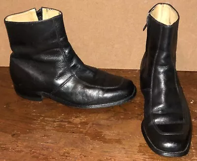 O’Sullivan 01343G3 Vintage Black All Leather Men Zip Side Boots Size 9.5E • $68