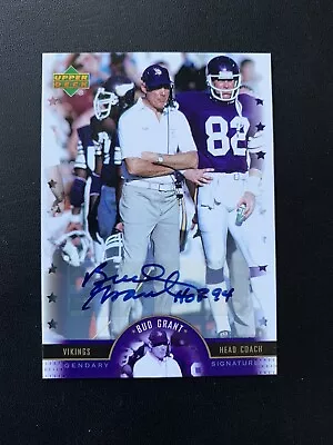 2005 Upper Deck NFL Legends Legendary Signatures Bud Grant Rookie Auto RC HOF • $89.99