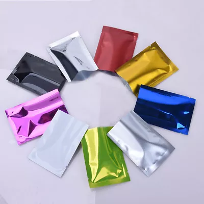 Open Top Heat Seal Aluminum Foil Bags Vacuum Storage Mylar Food Bags Pouches • £5.39