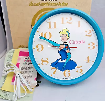 $75 • Buy Welby By Elgin Disney Cinderella Wall Clock Quiet Luminous Electric Clock # 6758
