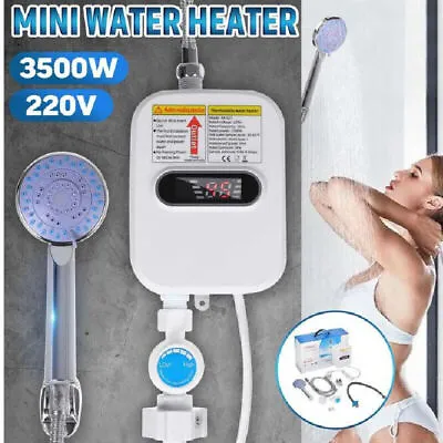 Mini Electric Water Heater Shower Durable Digital Display Waterproof For Hotel • $40.39