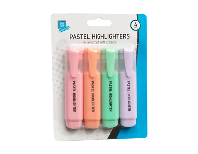 Pastel Highlighters Assorted Colours Office/School/Home Stationary  - 4 Pack • £2.99