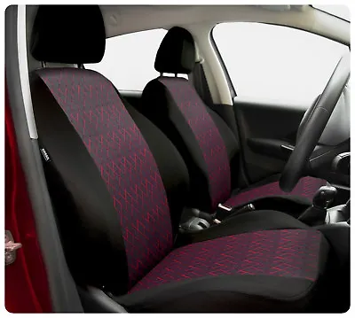 Car Seat Covers Fit Vauxhall Vectra C - Full Set Black / Red • $48.51