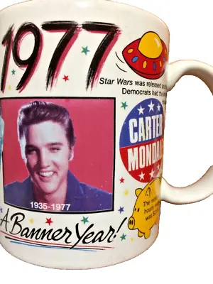 1977 Birthday Ceramic Coffee Mug  Graphic Events Elvis Star Wars Politics • $7.90