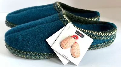 HAFLINGER AS Turkis AS2932 Peacock Wool Arch Support Slipper  EU 37 41 • £68.98