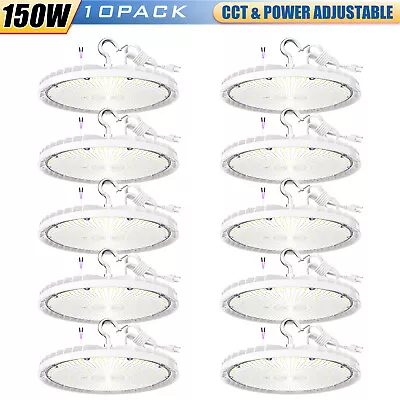 10 Pcs 150W UFO LED High Bay Light Warehouse Gym Shop Light Dimmable 3000K-5000K • $588.39