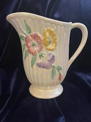 Rington’s Tea Maling Ware Lustreware Jug Pitcher Flower Design VGC • £6