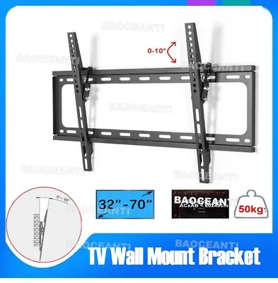LCD LED Plasma Flat Tilt TV Wall Mount Bracket 37 42 46 50 52 55 57 60 65 70inch • £13.72