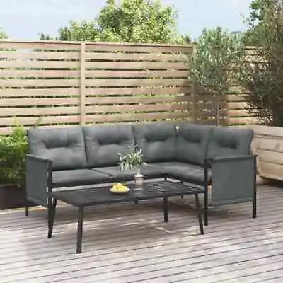 $443.99 • Buy Outdoor Lounge Set Outdoor Setting Sectional Sofa With Cushions Steel VidaXL