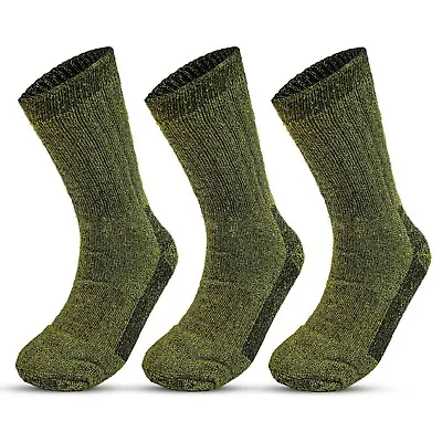 Mens Merino Wool Blend Military Work Boot Thick Thermal Winter Socks 2.8 Tog UK • £2.97