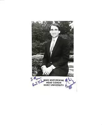 Mike Krzyzewski Signed/Inscribed 4x6 B/W Photo Duke University PSA/DNA 185190 • $59