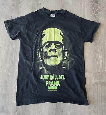 VINTAGE Frankenstein Shirt Mens Small Black Just Call Me Frank Universal Studio • $10