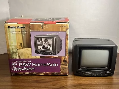 Vintage Radio Shack Portavision Television 5” B&W Home/Auto Television TV 16-130 • $64.80