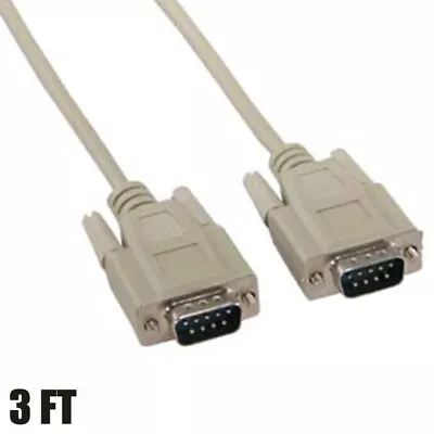 3FT DB9 9-Pin Male To Male RS232 Serial Port Cable PC Converter Extension Cord • $12.80