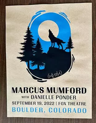 Marcus Mumford Sons Boulder 2022 Original Silkscreen Concert Poster • $35