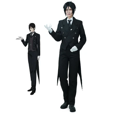 $59.99 • Buy Men's Sebastian Michaelis Cosplay Costume Tuxedo Black Uniform Outfit