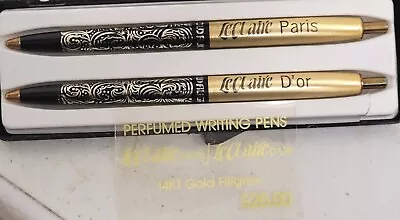 Vtg Perfumed Scented Writing Pen Set LeClaire D’or Paris 14kt Gold Filigree  • $12