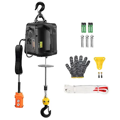 VEVOR 2-in-1 Portable Electric Hoist Power Winch 1100 Lbs Wired Remote Control • $112.99