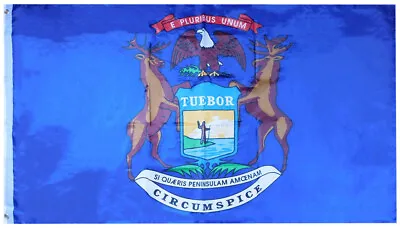 State Of Michigan Premium Quality 3x5 3'x5' Woven PRINTED NYLON Flag Banner • $8.94
