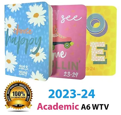 £3.59 • Buy 2023-24 A6 Academic Diary Mid Year Week To View Pastel Theme Student Diary