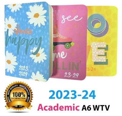 £3.59 • Buy 2023-24 A6 Academic Diary Mid Year Week To View Pastel Theme Student Diary