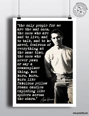 £4 • Buy JACK KEROUAC - Minimalist Poster Wall Art Posteritty Mad Ones Quote On The Road