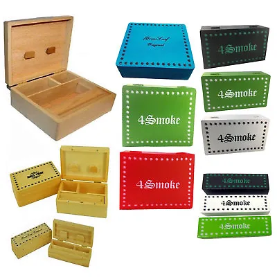 £5.99 • Buy Wooden Rolling Box Roll Smokers Cigarette Tray Smoking Tobacco Stash Snuff Size