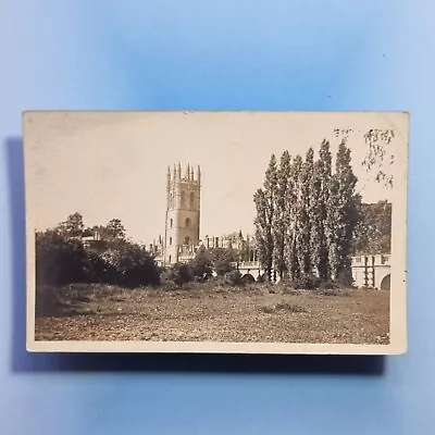 Oxford Postcard C1920 Real Photo Magdalen College Tower Oxfordshire • £7.95
